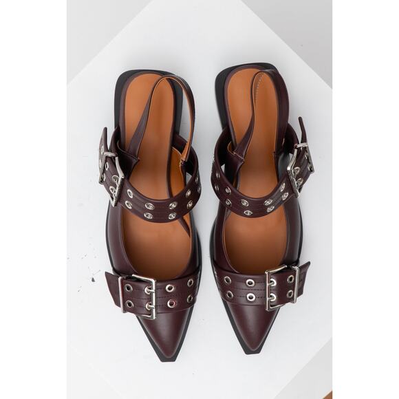 NWOT Chocolate Cherry Buckle Flats, Size 11 - Picture 9 of 10